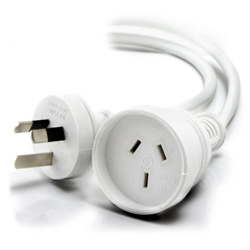 Alogic 3m Aus 3 Pin Mains Power Extension Cable White (M/F)(MF-PEXT-03) - 1