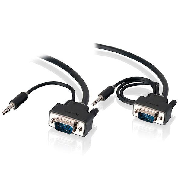 Alogic 20m Pro Series Slim flexible VGA Cable with 80cm/30cm 3.5mm Stereo (M/M)(VGA-MM-20-APS) - 1