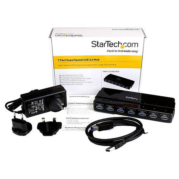 StarTech 7-Port SuperSpeed USB 3.0 Hub with Adapter(ST7300USB3B) - 4
