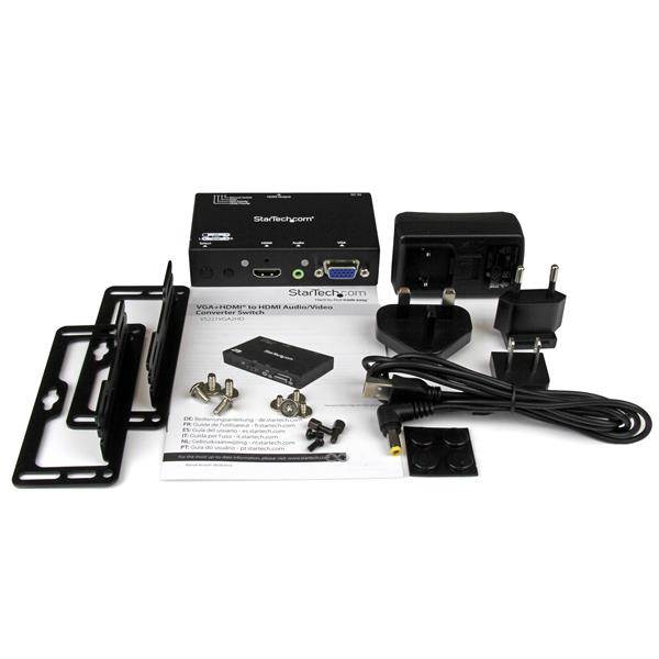 StarTech 2-to-1 HDMI + VGA to HDMI Converter Switch(VS221VGA2HD) - 4