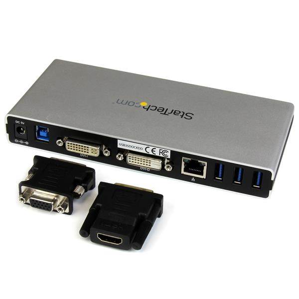 StarTech Dual-Monitor USB 3.0 Docking Station - DVI Out - Mac & Windows(USB3SDOCKDD) - 3
