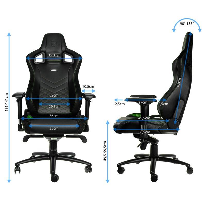 noblechairs EPIC Series Faux Leather Gaming Chair - Black/Green(NBL-PU-GRN-002) - 3