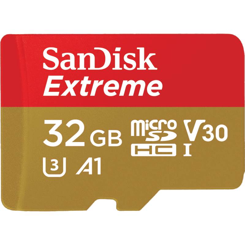 SanDisk 32GB Extreme microSDHC UHS-I Memory Card with SD Adaptor - 100MB/s(SDSQXAF-032G) - 1