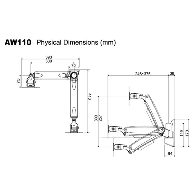 Aavara Single Wall Mount(AW110) - 3