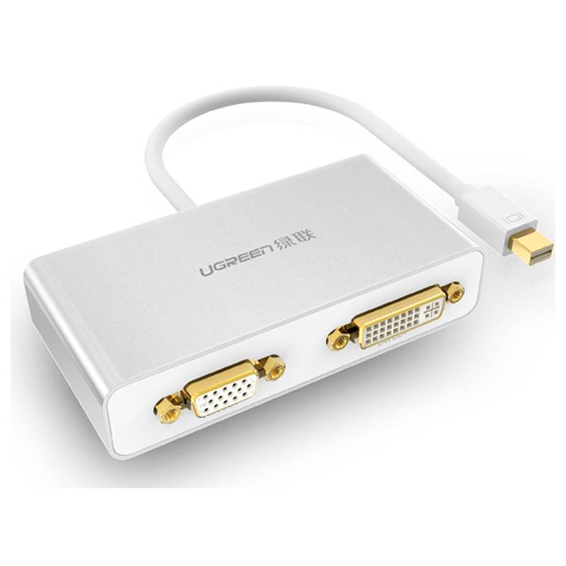 Ugreen 10438 3-in-1 Mini DisplayPort to HDMI/VGA/DVI Converter - White(10438) - 1