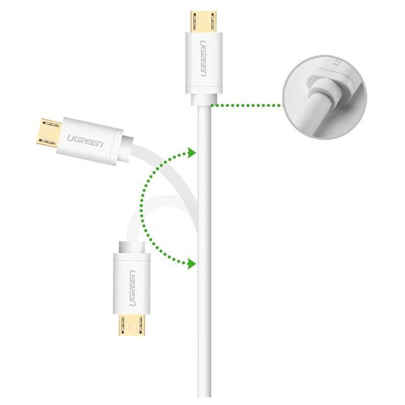 Ugreen 10850 2M Gold Plated Micro USB to USB M/M Cable - White(10850) - 3