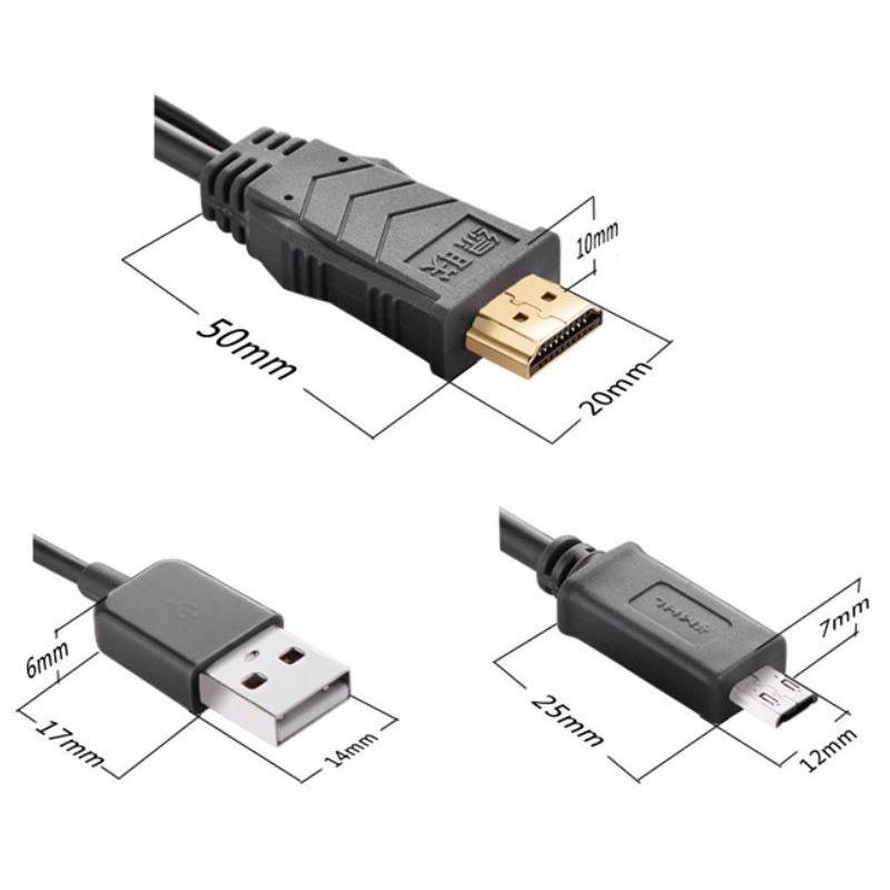 Ugreen 20139 2M MHL Micro USB 11 Pin to HDMI Adapter Cable(20139) - 3
