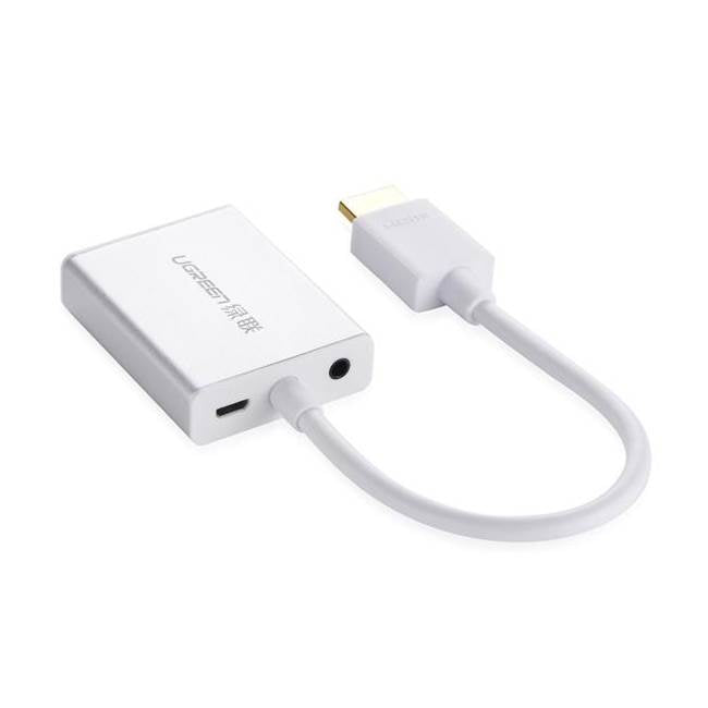 Ugreen 40212 HDMI to VGA/3.5mm Audio+Micro USB Converter(40212) - 3
