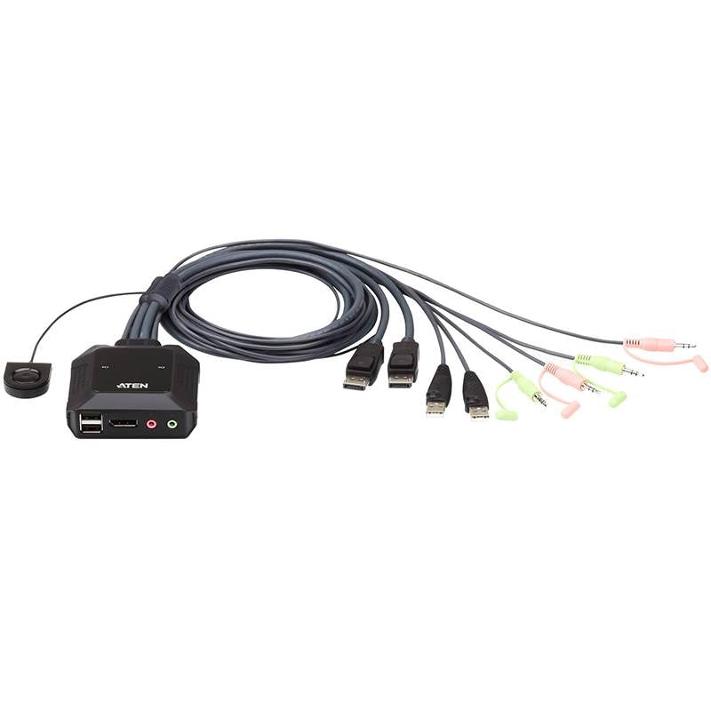 ATEN 2-Port USB 4k DisplayPort Cable KVM Switch with Port Selector(CS22DP-AT) - 1