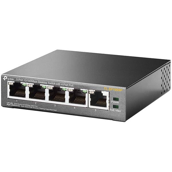 TP-Link TL-SF1005P 5-Port 10/100Mbps Desktop Switch with 4-Port PoE(TL-SF1005P) - 1