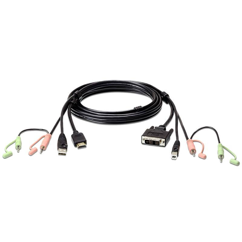 ATEN 2L-7D02DH USB-A HDMI to DVI-D USB-B KVM Cable with Audio - 1.8m(2L-7D02DH) - 1