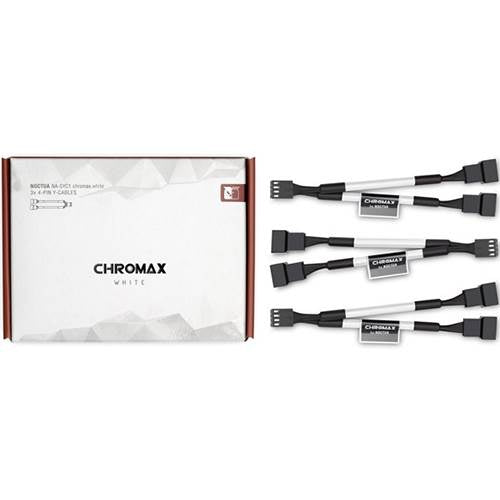 Noctua Chromax.White 11cm 4Pin PWM Fan Power Splitter Cables - 3 Pack(NA-SYC1-WHITE) - 1