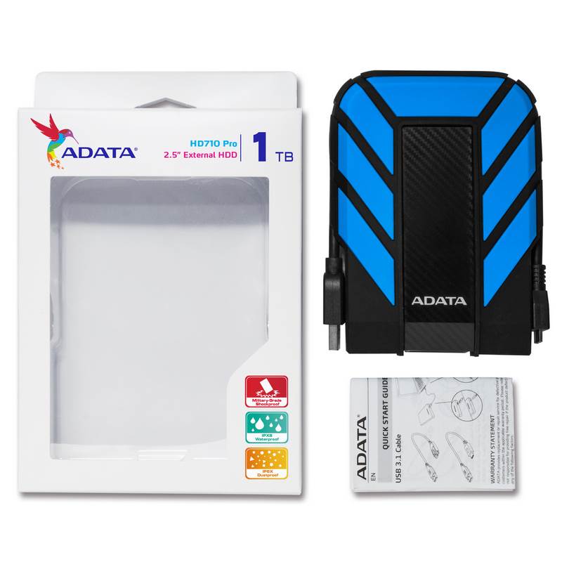 ADATA Rugged Pro HD710 1TB USB 3.0 Portable External Hard Drive - Blue(AHD710P-1TU31-CBL) - 6