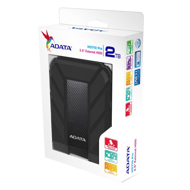 ADATA Rugged Pro HD710 2TB USB 3.0 Portable External Hard Drive - Black(AHD710P-2TU31-CBK) - 5