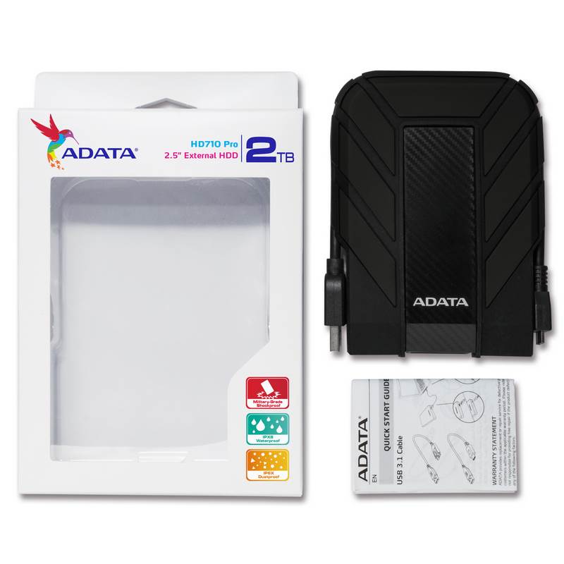 ADATA Rugged Pro HD710 2TB USB 3.0 Portable External Hard Drive - Black(AHD710P-2TU31-CBK) - 6