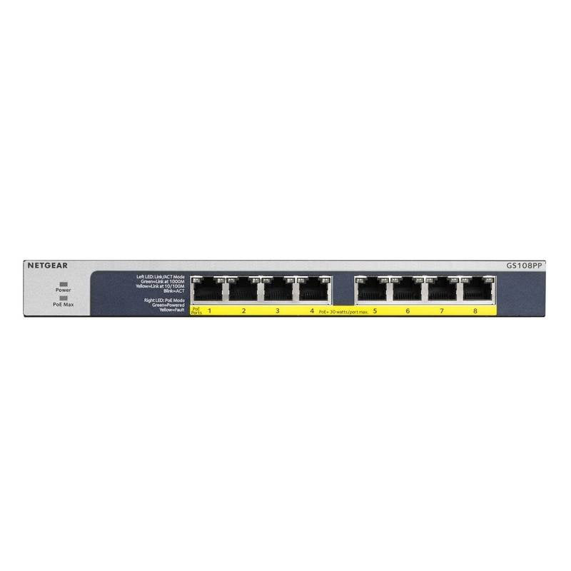 Netgear GS108PP ProSAFE 8 port POE/POE+ Gigabit Ethernet Unmanaged Switch(GS108PP-100AJS) - 2