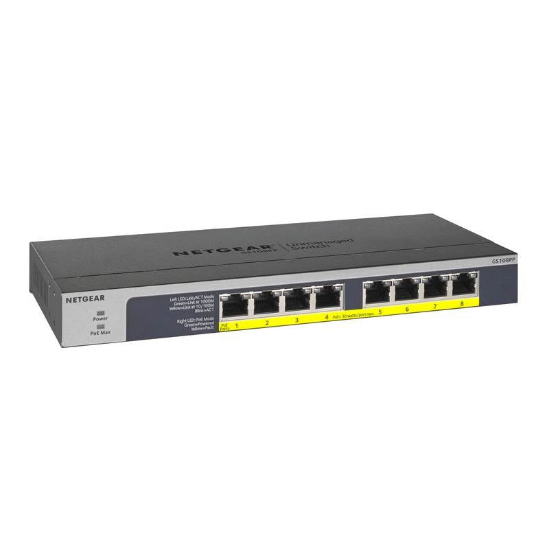 Netgear GS108PP ProSAFE 8 port POE/POE+ Gigabit Ethernet Unmanaged Switch(GS108PP-100AJS) - 5