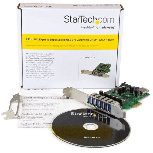 StarTech 7 Port USB 3.0 PCIe Low Profile Adapter Card(PEXUSB3S7) - 5
