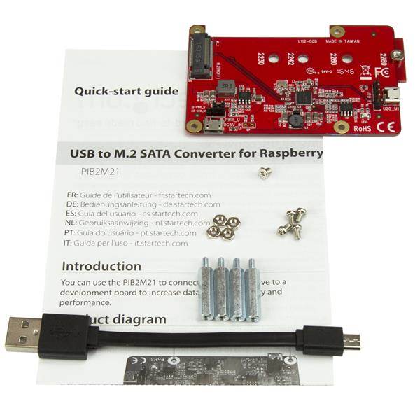 StarTech USB to M.2 SATA SSD Converter for Raspberry Pi & Dev Boards(PIB2M21) - 7