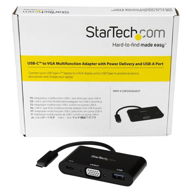 StarTech USB Type-C to VGA Adapter with PD & USB Port - USB-C Adapter(CDP2VGAUACP) - 5