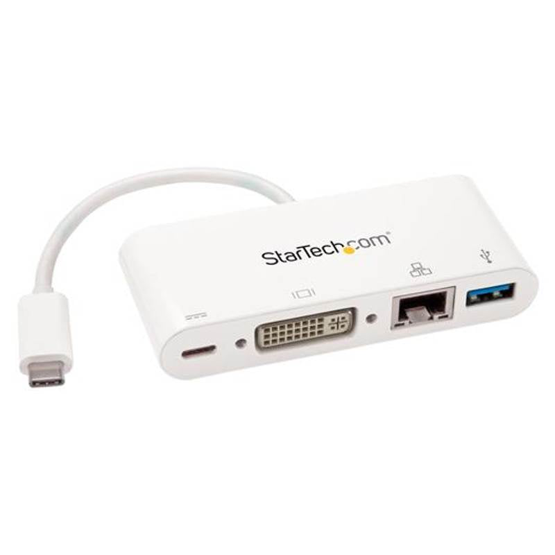 StarTech USB C Multiport Adapter - DVI-D/PD 3.0/GbE/USB-A - Mini Dock(DKT30CDVPD) - 1