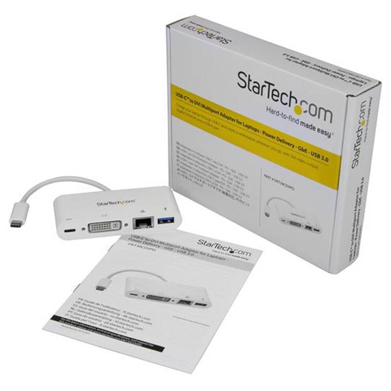 StarTech USB C Multiport Adapter - DVI-D/PD 3.0/GbE/USB-A - Mini Dock(DKT30CDVPD) - 4