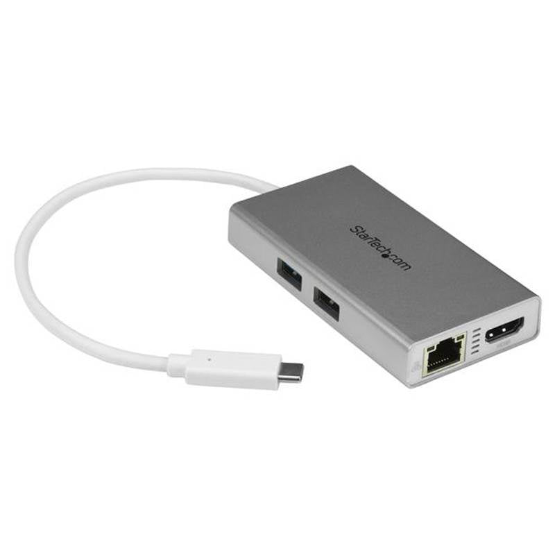 StarTech USB-C Multiport Adapter Travel Dock - 4K HDMI, GbE, 2x USB, PD(DKT30CHPDW) - 1