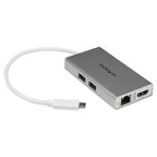 StarTech USB-C Multiport Adapter Travel Dock - 4K HDMI, GbE, 2x USB, PD(DKT30CHPDW) - 1