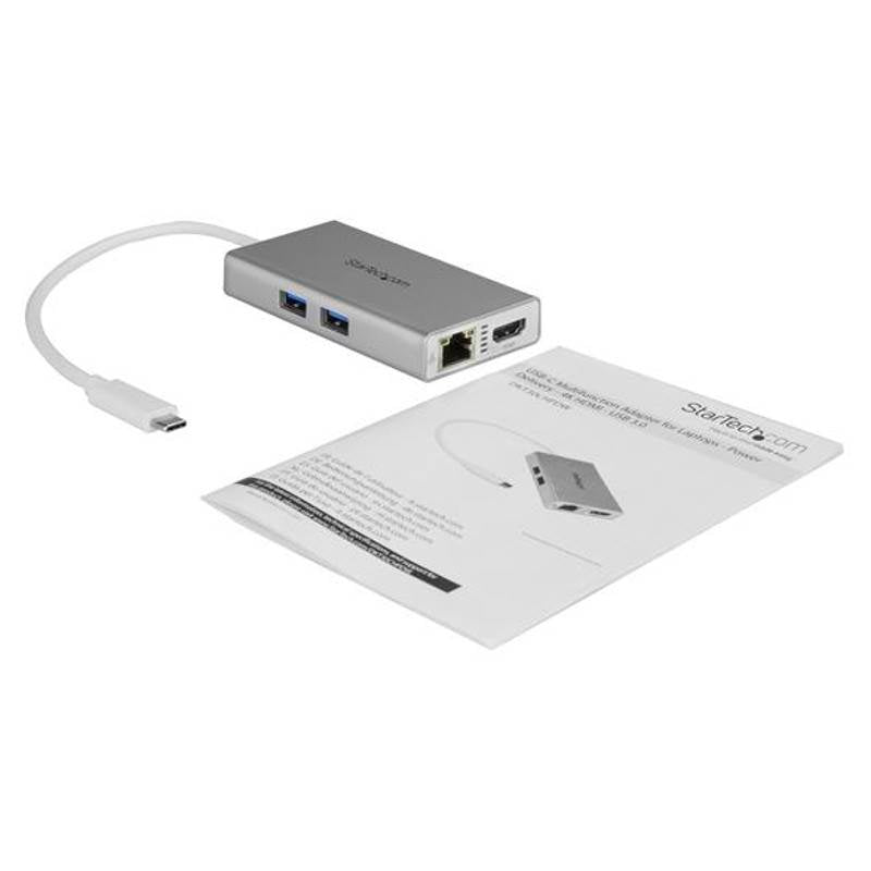 StarTech USB-C Multiport Adapter Travel Dock - 4K HDMI, GbE, 2x USB, PD(DKT30CHPDW) - 6