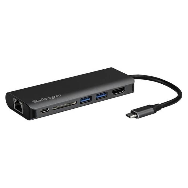 StarTech USB-C Multiport Adapter - USB-C to 4K HDMI - PD/USB 3.0/GbE/SD(DKT30CSDHPD) - 1