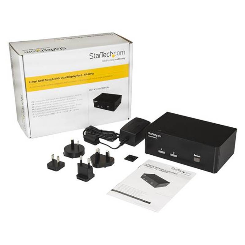 StarTech 4K Dual KVM Switch for DisplayPort Computers and Monitors(SV231DPDDUA2) - 4