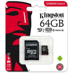 Kingston 64GB Canvas Select microSDXC UHS-I Class 10 Memory Card - 80MB/s(SDCS/64GB) - 3