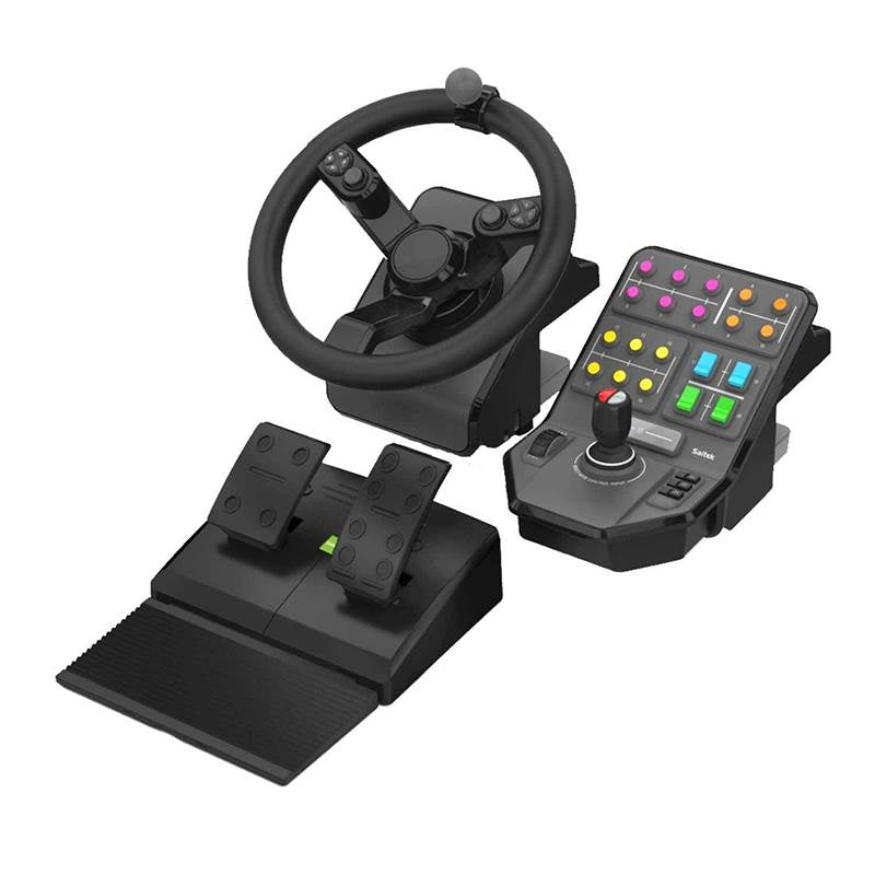 Logitech Heavy Equipment Bundle Wheel, Pedals and Side Panel Control Deck(945-000063) - 1