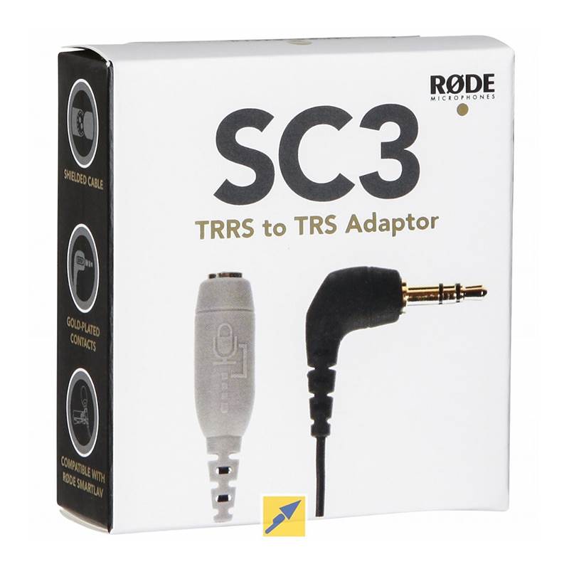 RODE SC3 3.5mm TRRS to TRS Adaptor for smartLav(SC3) - 3