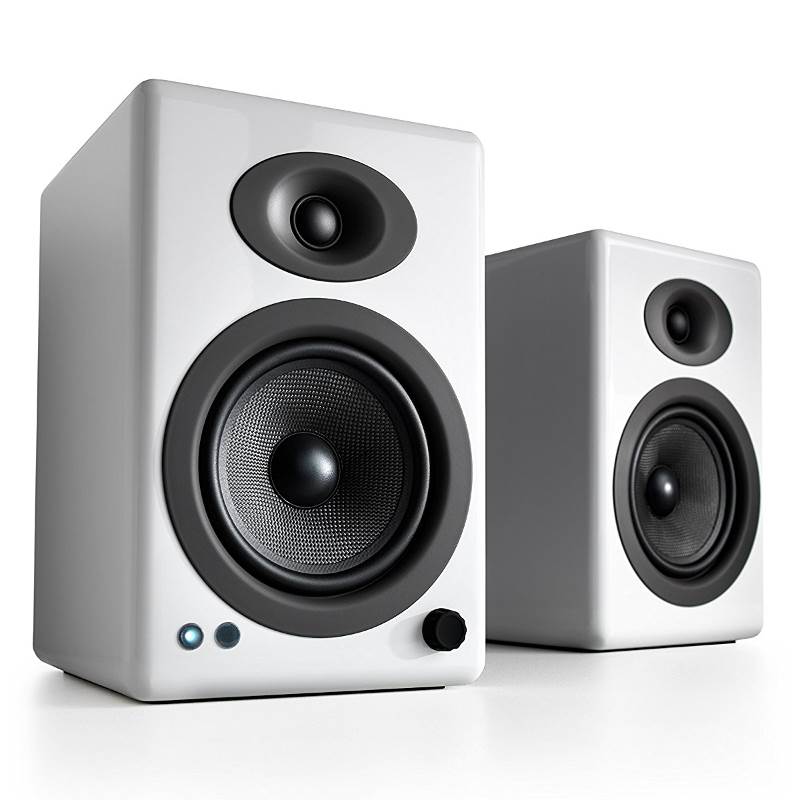 Audioengine A5+ Wireless Powered Bookshelf Speakers - Hi-Gloss White(A5+BT - WHT) - 1