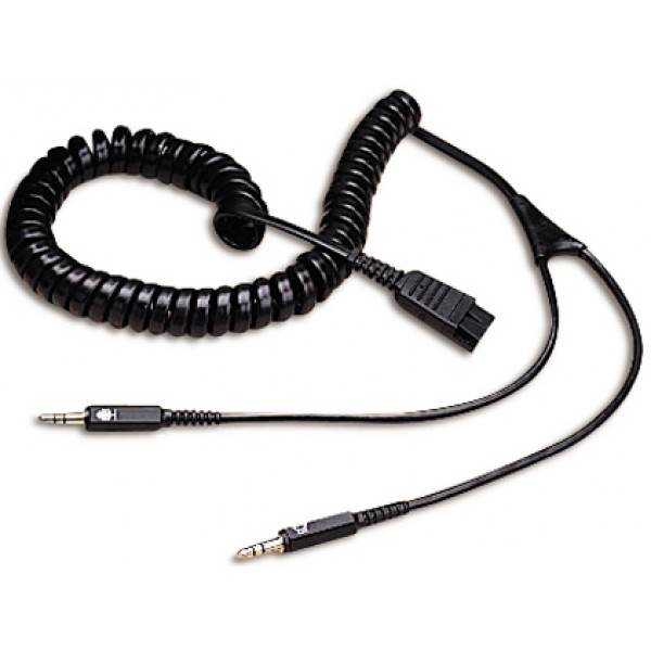 Jabra QD to 2x3.5mm 2m Coiled Cord(8734-599) - 1