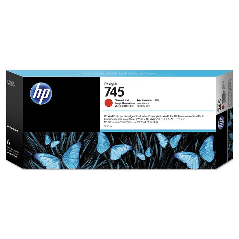 HP 745 300ML Ink Cartridge - Chromatic Red (F9K06A)(F9K06A) - 1