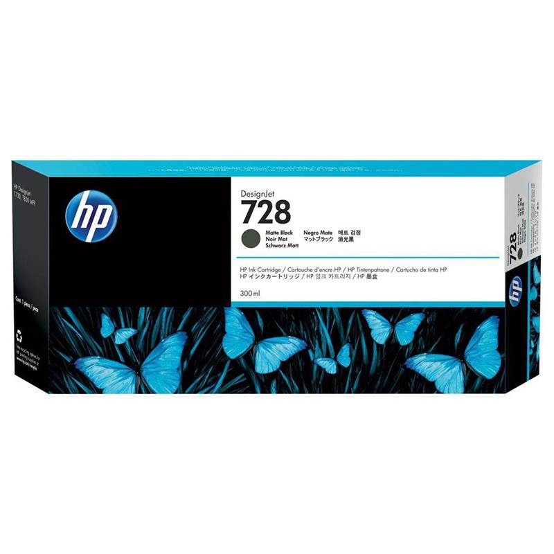 HP 728 300ML DesignJet Ink Cartridge - Matte Black (F9J68A)(F9J68A) - 1