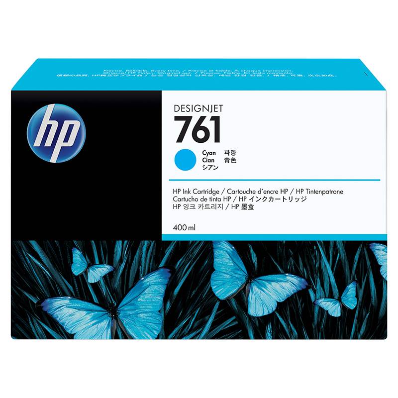 HP 761 400ML DesignJet Ink Cartridge - Cyan (CM994A)(CM994A) - 1