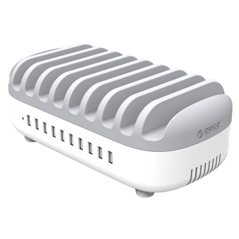 Orico 120W 10 Ports USB Smart Charging Station with Phone & tablet Stand(DUK-10P-WH) - 2