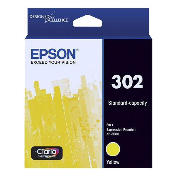 Epson 302 Standard Capacity Claria Premium Yellow Ink Cartridge(C13T01W492) - 1