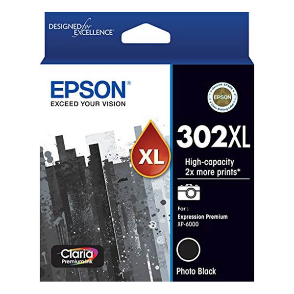 Epson 302XL High Capacity Claria Premium Photo Black Ink Cartridge(C13T01Y192) - 1