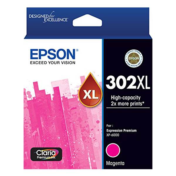 Epson 302XL High Capacity Claria Premium Magenta Ink Cartridge(C13T01Y392) - 1