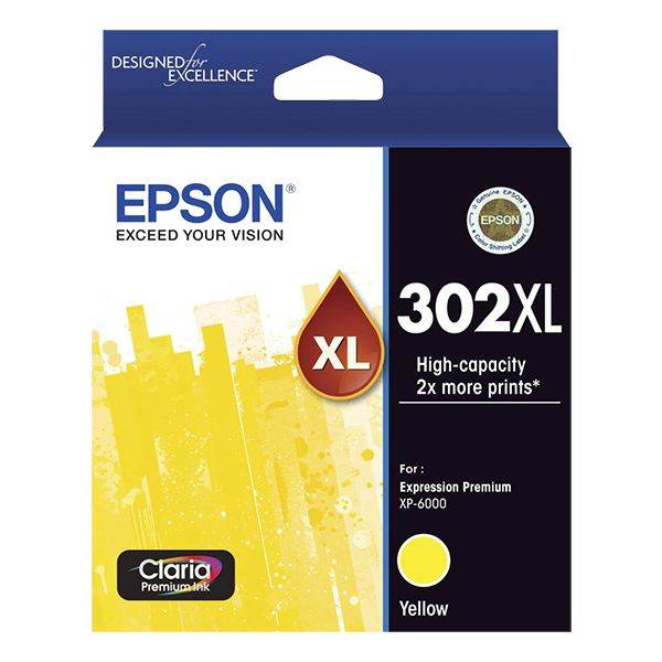 Epson 302XL High Capacity Claria Premium Yellow Ink Cartridge(C13T01Y492) - 1