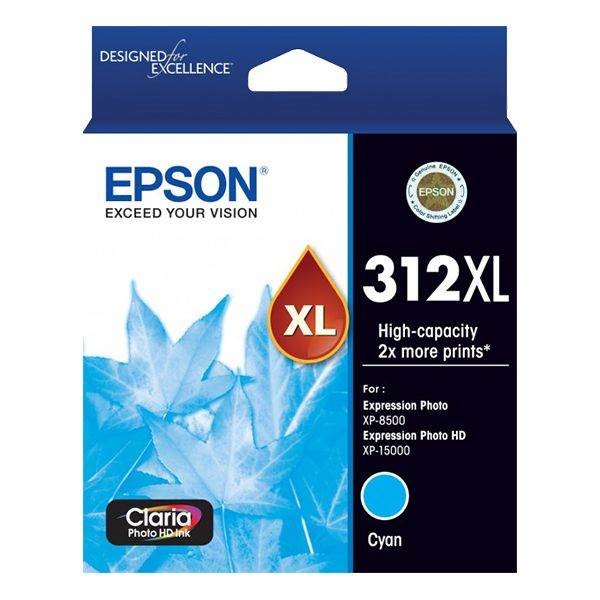 Epson 312XL High Capacity Claria Photo HD Cyan Ink Cartridge(C13T183292) - 1