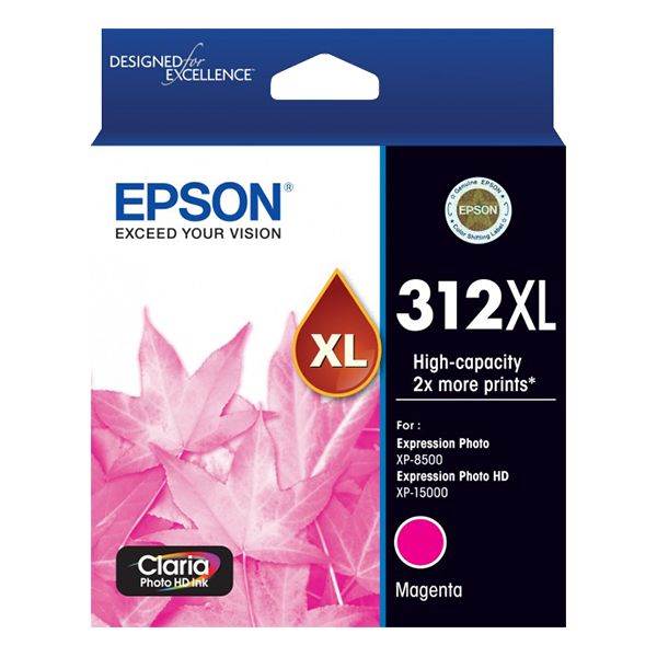 Epson 312XL High Capacity Claria Photo HD Magenta Ink Cartridge(C13T183392) - 1