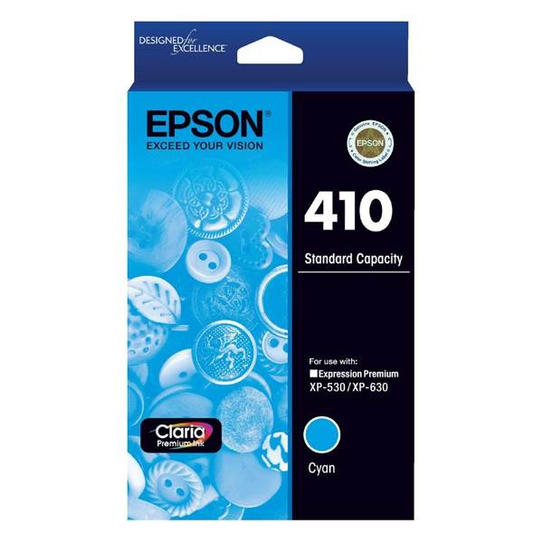 Epson 410 Standard Capacity Claria Premium Cyan Ink Cartridge(C13T338292) - 1