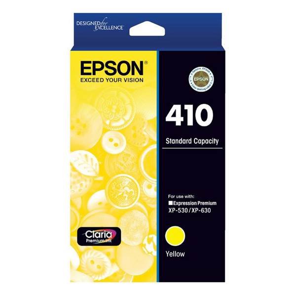 Epson 410 Standard Capacity Claria Premium Yellow Ink Cartridge(C13T338492) - 1