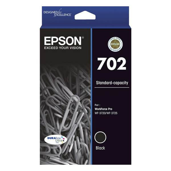Epson 702 Standard Capacity DURABrite Ultra Black Ink Cartridge(C13T344192) - 1