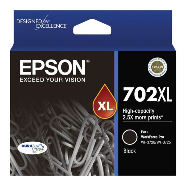 Epson 702XL High Capacity DURABrite Ultra Black Ink Cartridge(C13T345192) - 1